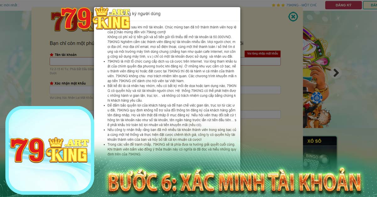 Bước 6: Xác Minh Tài Khoản