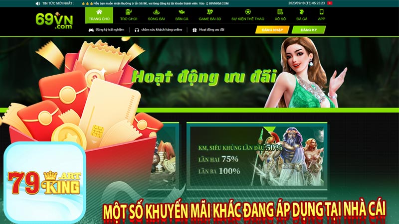 Một số khuyến mãi khác đang áp dụng tại nhà cái